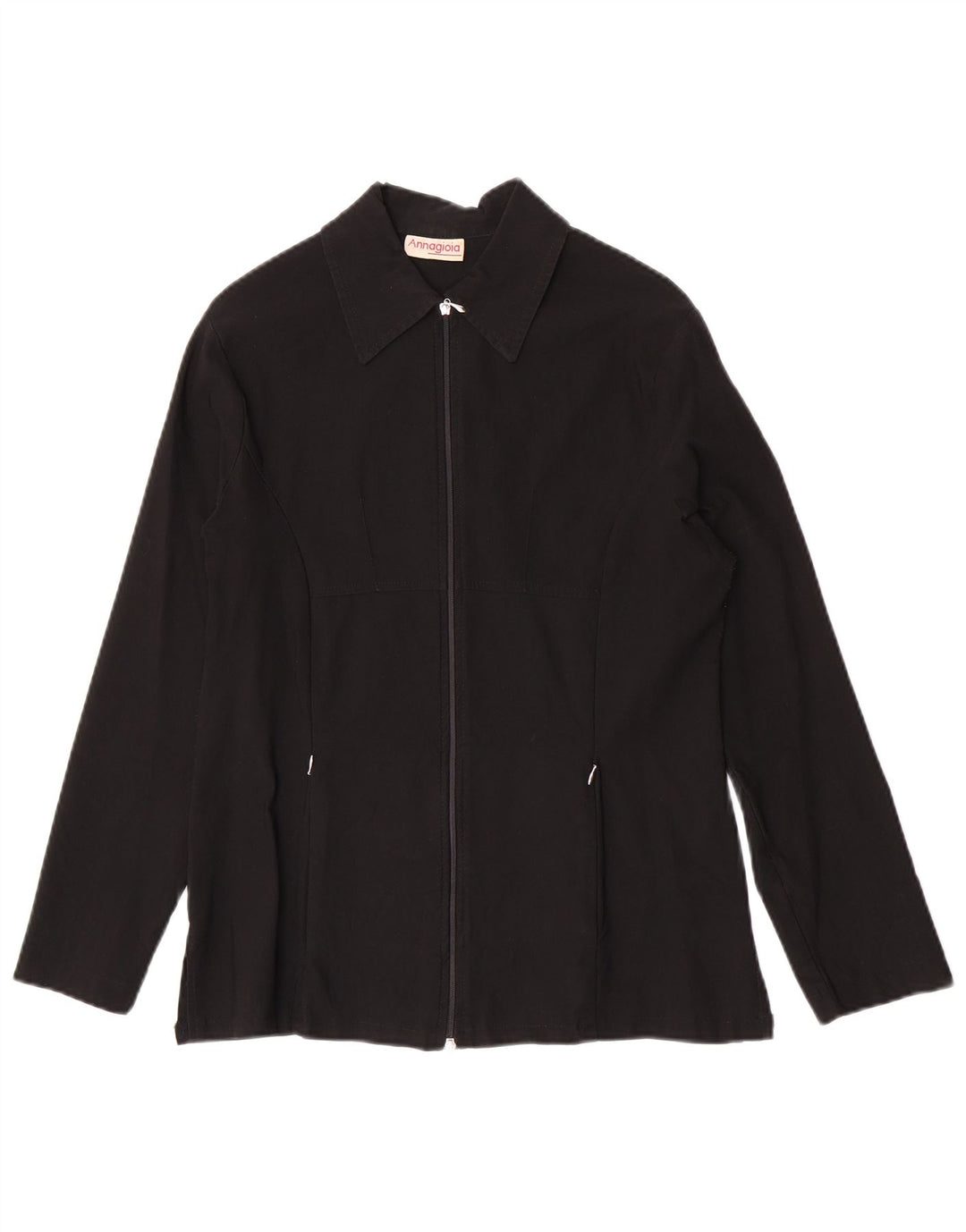 Jachetă bluson vintage pentru femei UK 14 Medium Black Viscose