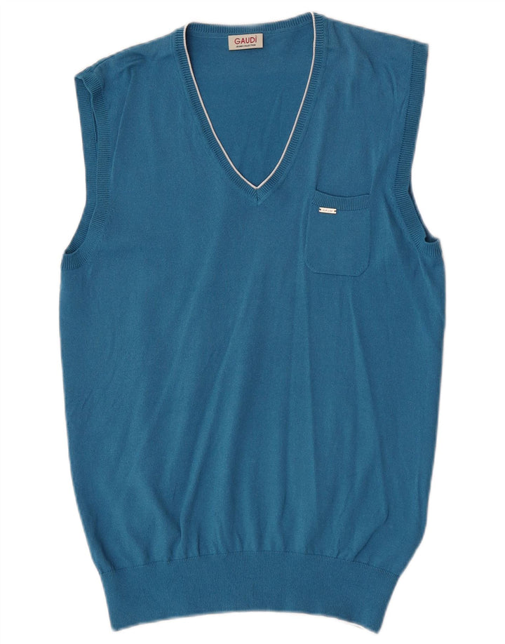 Gaudi Mens Vest Tank Top Viscoza Albastru Mediu