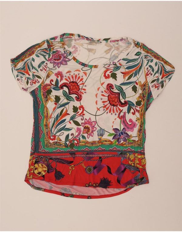 DESIGUAL Tricou grafic pentru femei Top UK 20 2XL Multicolor Floral Viscose