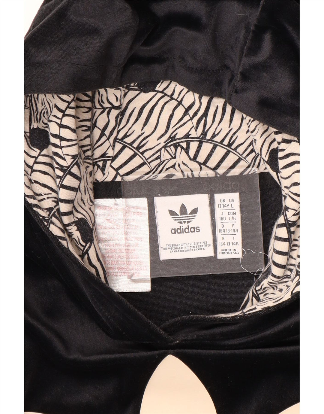 Pulover ADIDAS pentru fete cu grafic din velur, 13-14 ani, negru