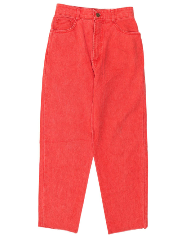 Blugi conici vintage pentru femei cu talie înaltă IT 42 Medium W26 L26 Bumbac roșu