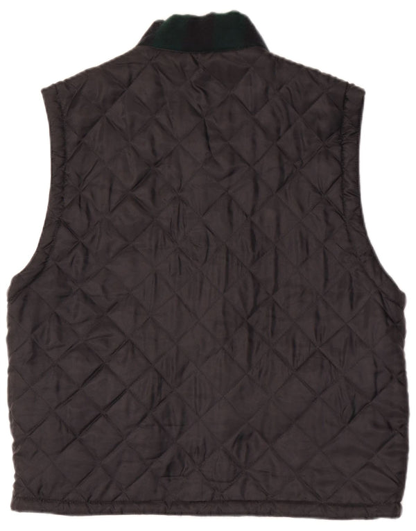 Gilet vintage pentru bărbați matlasat UK 38 Medium Black