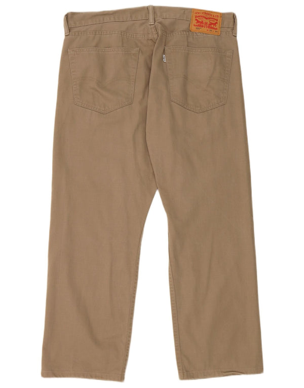 Pantaloni casual drepti pentru bărbați Levi's 505 Regular Fit W36 L26 Kaki Bumbac