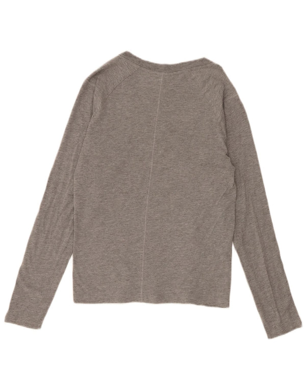 Top pentru femei Nike cu mânecă lungă UK 10 mic, gri bumbac