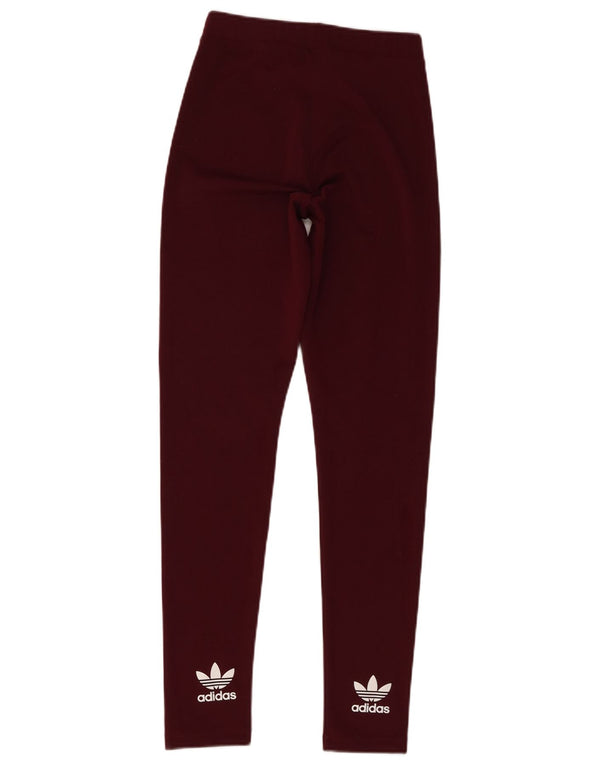Leggings grafic Adidas pentru femei UK 8 Small Burgundy