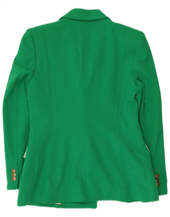 Jachetă Blazer pentru femei Zara, cu două piept, UK 12 Poliester verde mediu