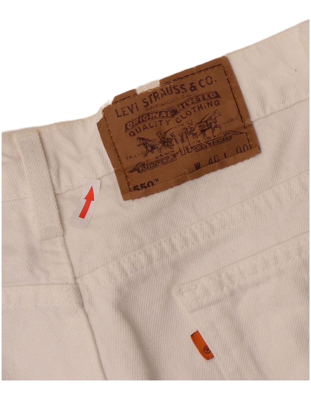 Pantaloni scurți Levi's 550 Denim W40 XL Bumbac alb