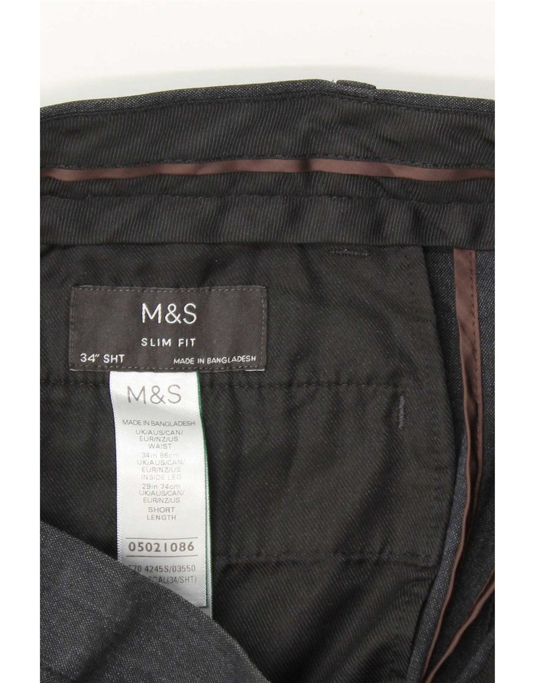 Pantaloni chino pentru bărbați Marks & Spencer Slim Fit L34 L29 Poliester bleumarin