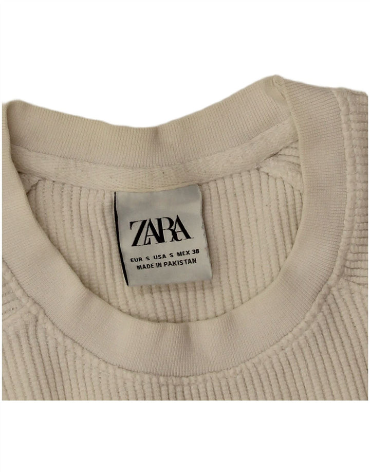 Tricou supradimensionat pentru femei Zara UK 10 Bumbac alb mic