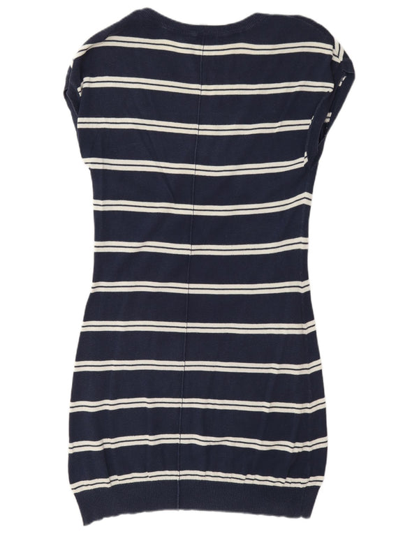 Crew Clothing Rochie cu pulover fără mâneci pentru femei UK 10 Mic bleumarin cu dungi