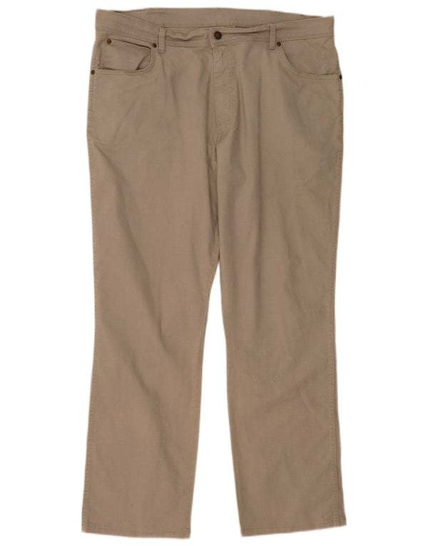 Pantaloni casual drepti WRANGLER pentru bărbați, cu tăiere obișnuită, L40 L32, bumbac bej