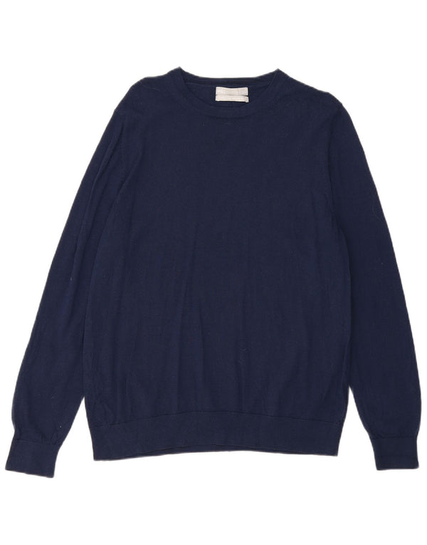 MARKS & SPENCER Womens Boat Neck Jumper Sweater UK 18 XL Navy Blue