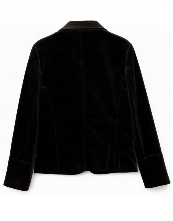 Jachetă de damă Hugo Boss din catifea cu 1 nasture UK 10 Mic Negru
