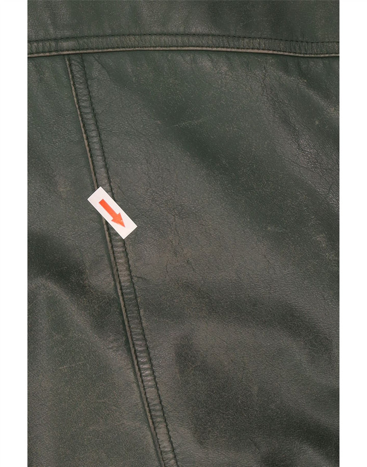 Jachetă din piele vintage pentru bărbați IT 58 4XL din piele verde