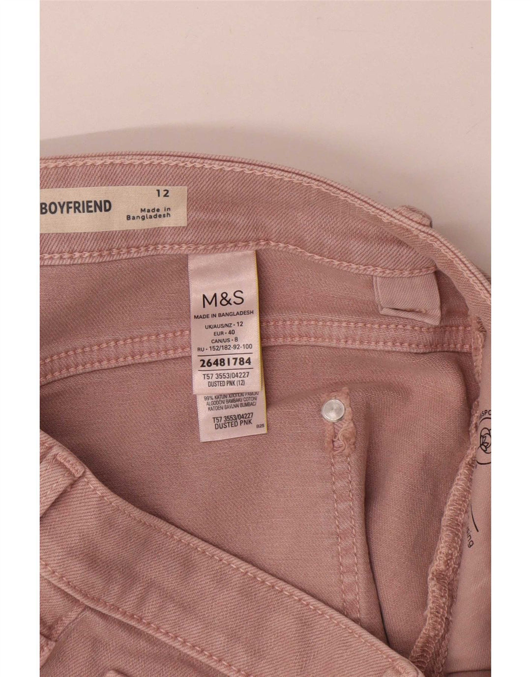Pantaloni scurți din denim pentru femei Marks & Spencer UK 12 Medium W30 Bumbac roz