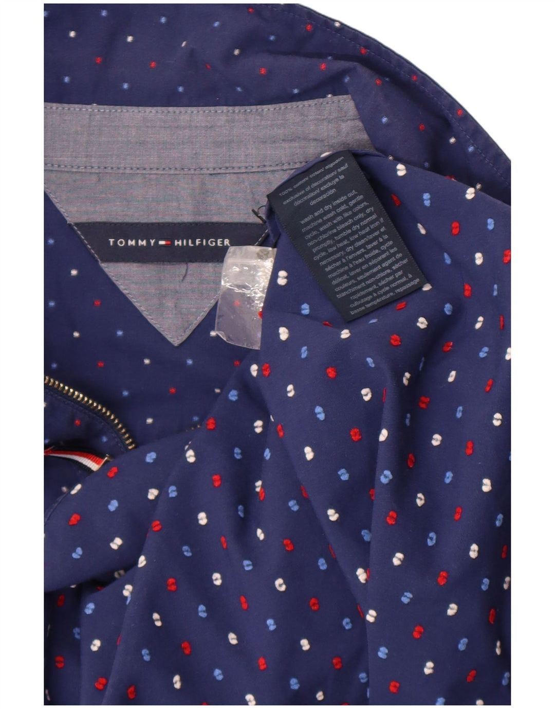 Cămașă pulover pentru femei Tommy Hilfiger UK 14 Medium bleumarin, bumbac cu pete