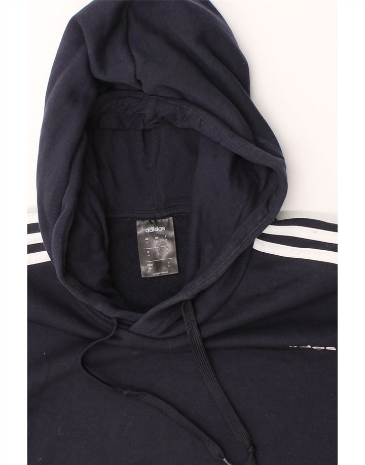ADIDAS Mens Hoodie Jumper Medium Navy Blue Cotton Vintage Adidas and Second-Hand Adidas from Messina Hembry 