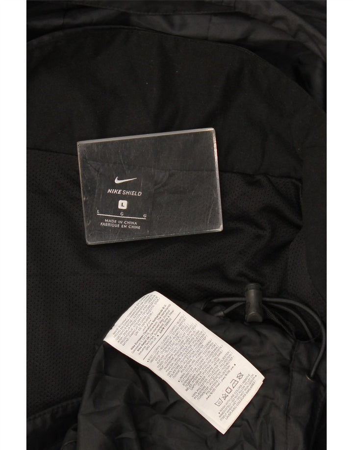 Jachetă de ploaie cu glugă pentru bărbați Nike UK 40 Poliester negru mare