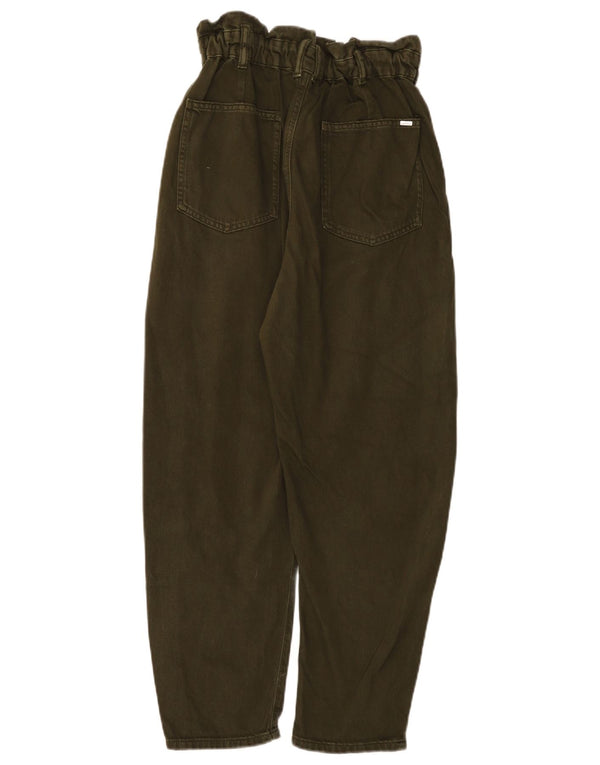 Pantaloni tăiați cu talie înaltă pentru femei Zara EU 38 Mici L28 L26 Kaki
