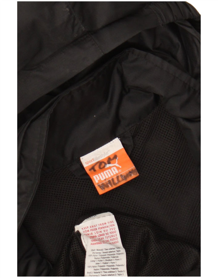 Jachetă de ploaie cu glugă grafică Puma pentru bărbați UK 36 Nylon negru mic