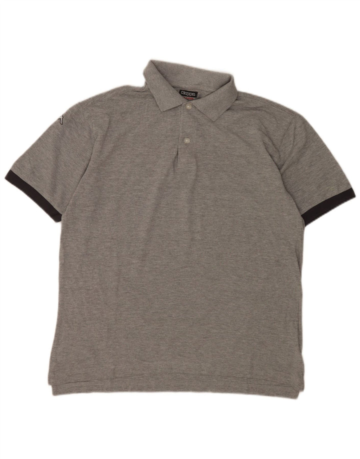 Cămașă polo cu grafică KAPPA pentru bărbați, mare, gri, bumbac color bloc