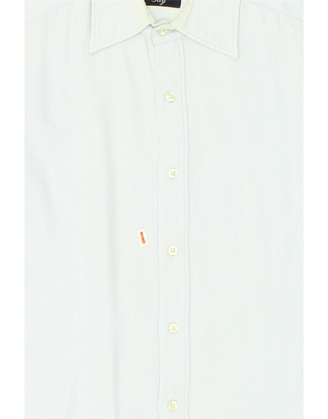 FAY Mens Shirt UK 42 16 1/2 Large Blue Herringbone Cotton Vintage Fay and Second-Hand Fay from Messina Hembry 