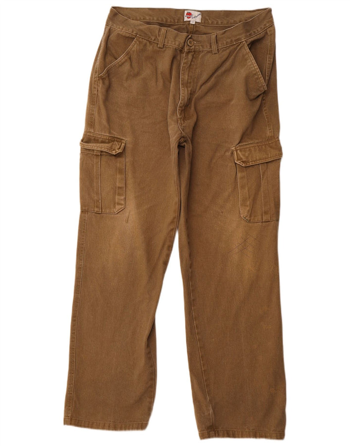 Pantaloni cargo drepți pentru bărbați VINTAGE EU 52 XL W36 L30 Kaki Bumbac