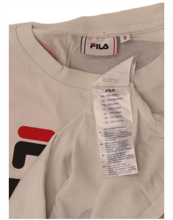 Tricou cu grafic Fila pentru bărbați Top mic din bumbac cu dungi albe