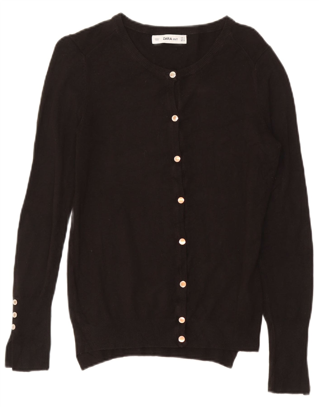 Pulover cardigan pentru femei Zara UK 10 mic, negru, viscoză
