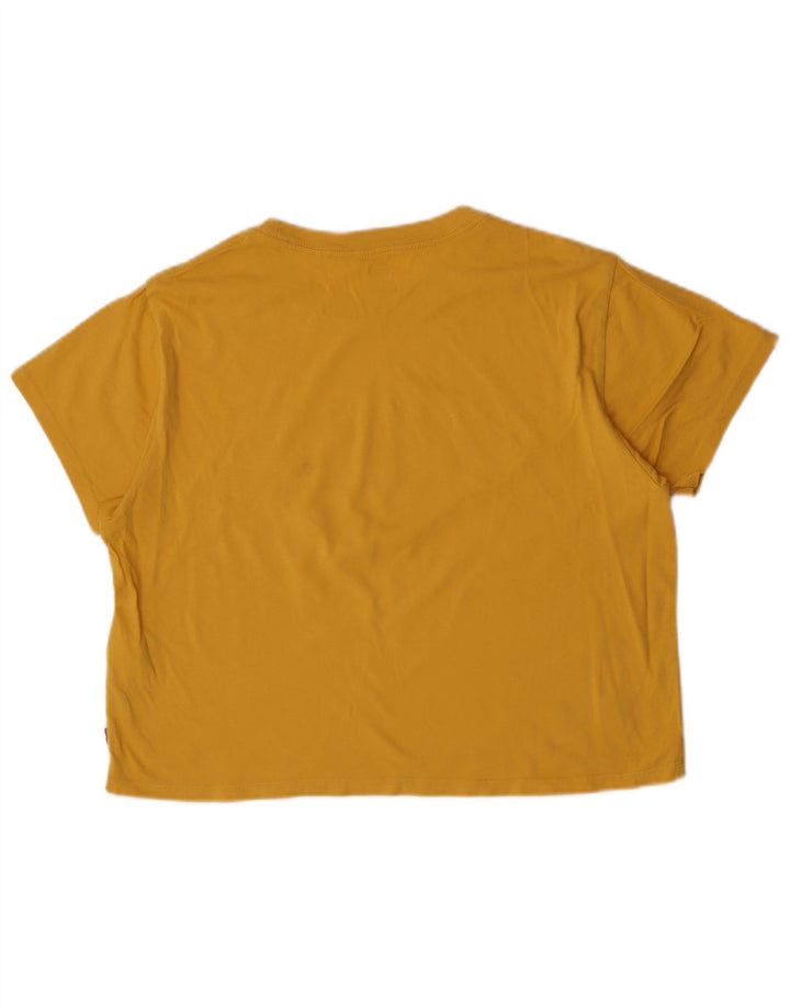 Tricou cu grafic crop Levi's Top UK 14 Bumbac galben mediu