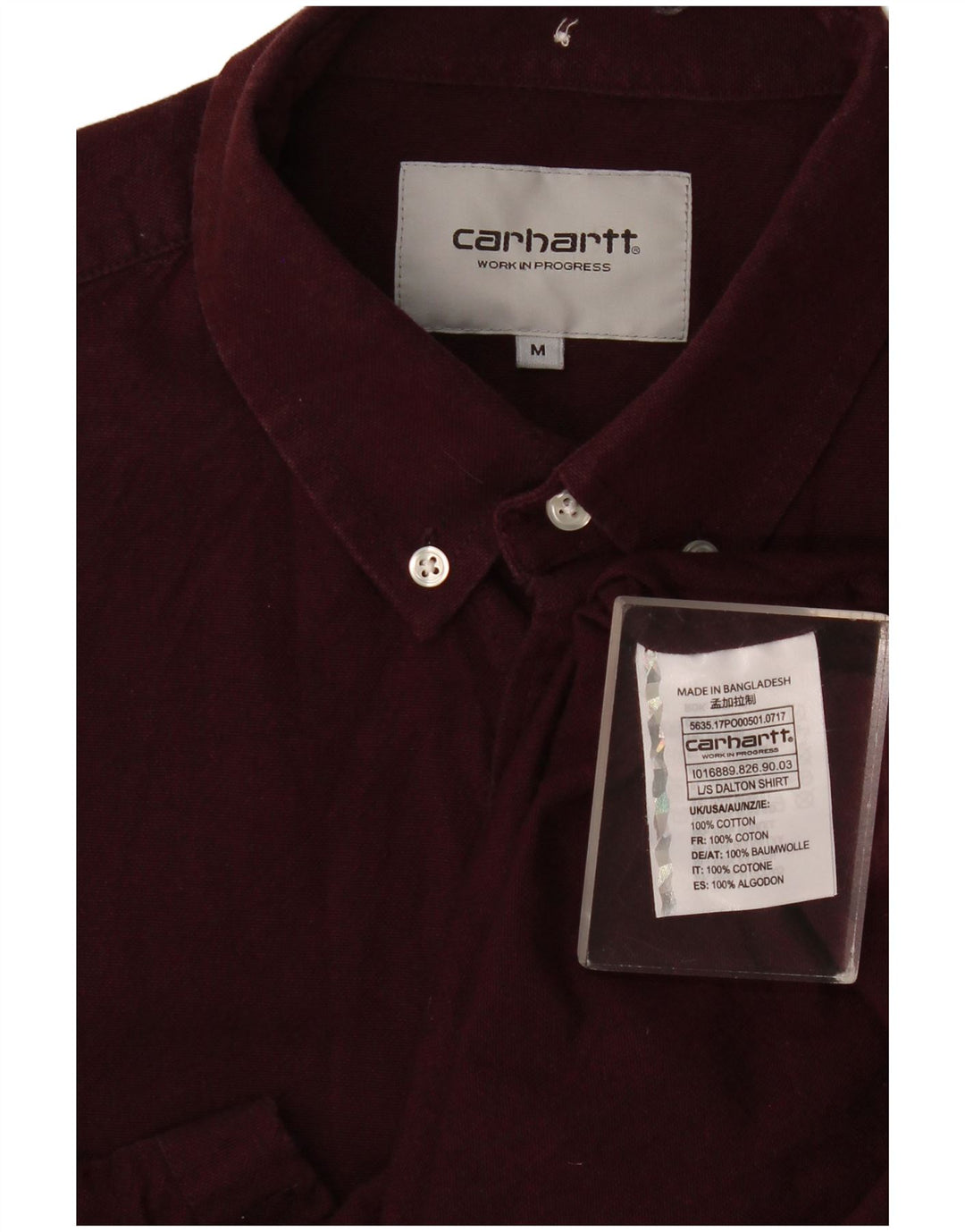Cămașă pentru bărbați Carhartt Bumbac Burgundy mediu