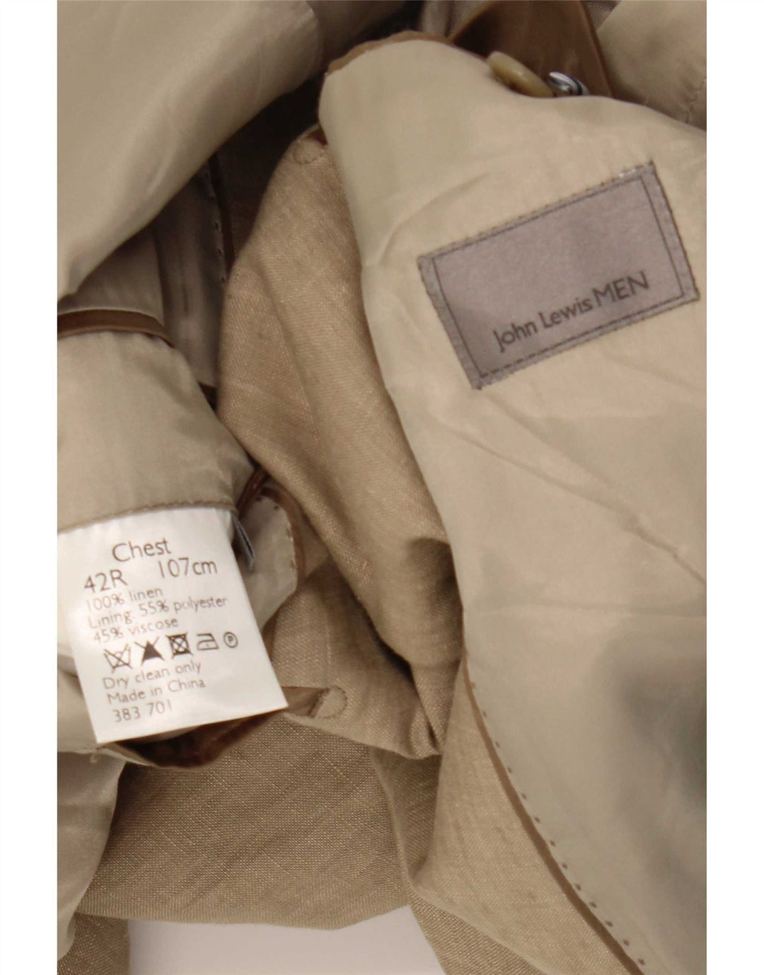 Jachetă pentru bărbați John Lewis cu 2 nasturi, UK 42 XL, in bej