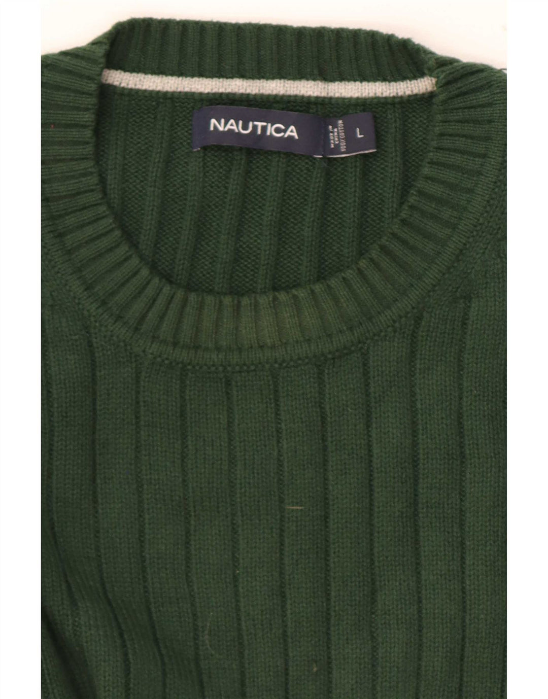 Pulover Nautica pentru bărbați cu decolteu triplu, verde mare