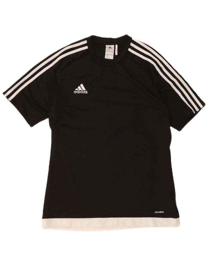 Tricou Adidas Climalite pentru bărbați Top Mediu Negru Poliester Colorblock