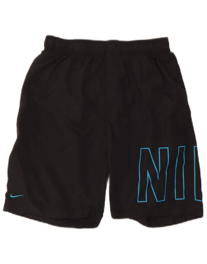 Pantaloni scurți sport grafic Nike pentru bărbați, nailon mic, negru