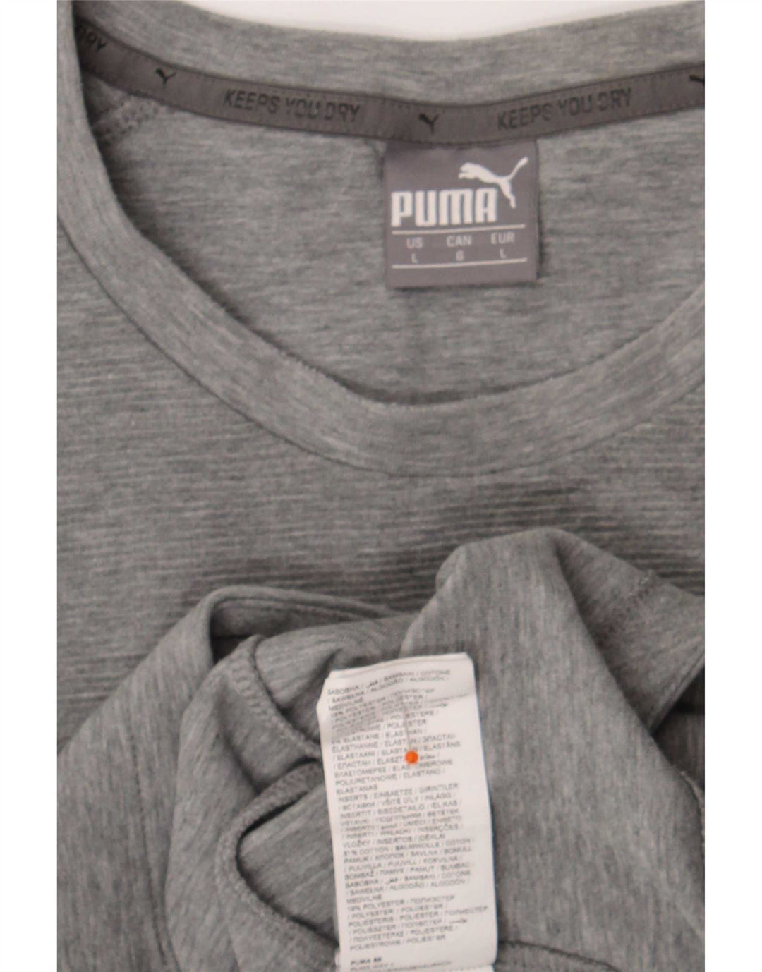Top pentru bărbați Puma cu mânecă lungă, mare, gri, color block, bumbac