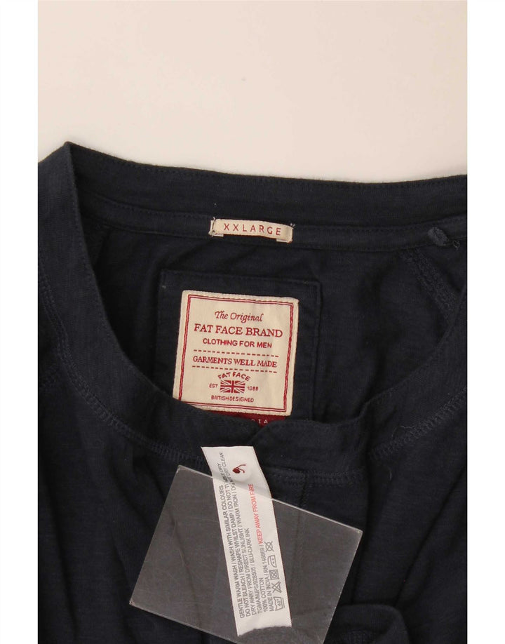 Top pentru bărbați Fat Face cu mânecă lungă 2XL, bumbac bleumarin