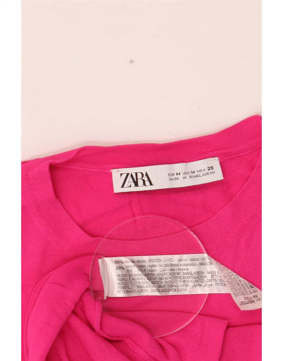 Tricou pentru femei Zara UK 12 Medium Pink Viscose