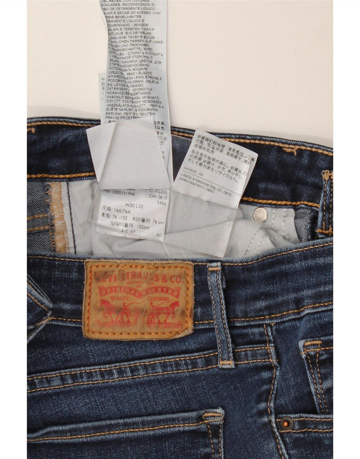 Blugi drepti pentru femei LEVI'S 714 L30 L32 Bumbac albastru