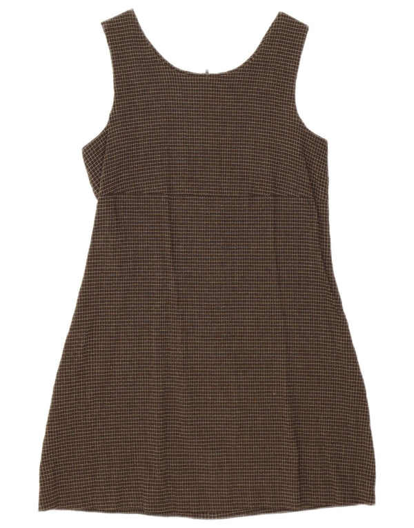 Rochie pentru femei Germano Zama, fără mâneci, în viscoză cu carouri, UK 8, maro