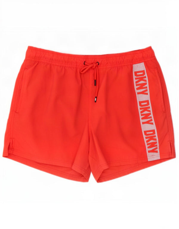 Pantaloni scurți de înot grafic pentru bărbați Dkny XL poliester roșu