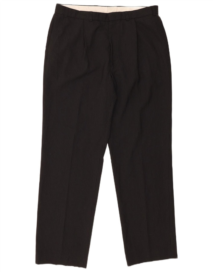 Marks & Spencer Pantaloni de costum bărbătesc cu gheață W36 L33 poliester negru cu dungi