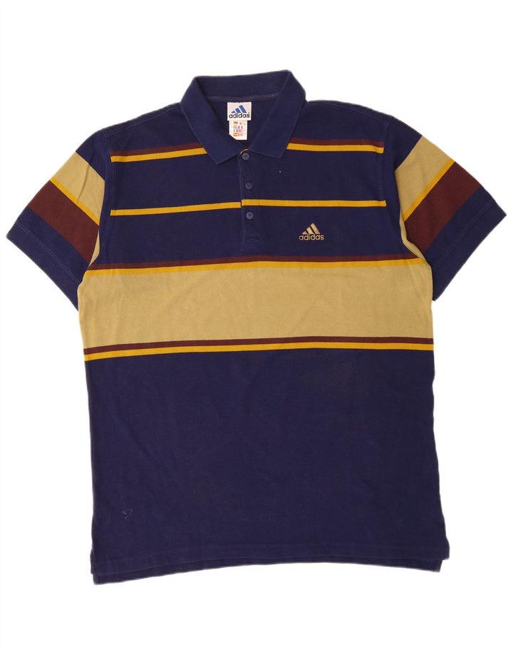 Tricou polo ADIDAS pentru bărbați Marea Britanie 44/46, mare, albastru bleumarin, bumbac color bloc
