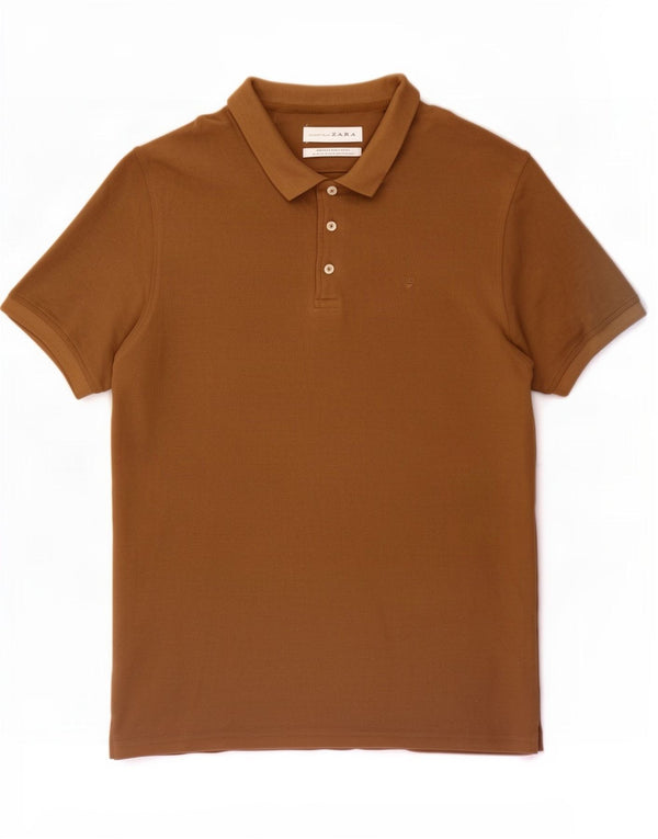 Tricou polo pentru bărbați Zara 2XL bumbac maro