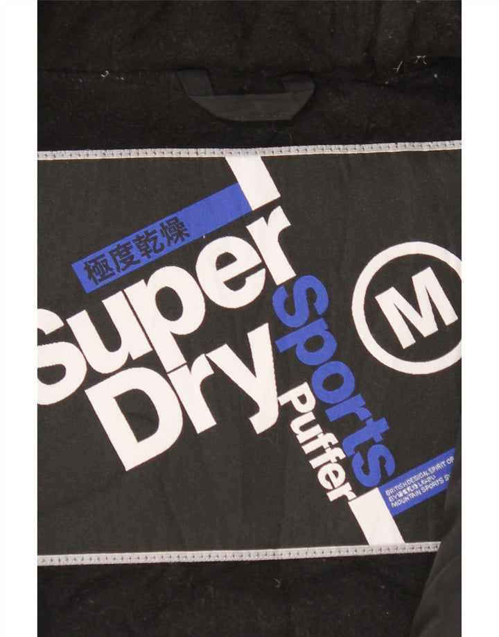 Gilet căptușit cu glugă Superdry pentru bărbați UK 38 Poliester mediu negru