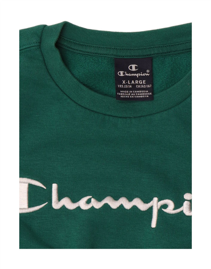 Pulover cu grafic pentru băieți Champion 13-14 ani XL verde