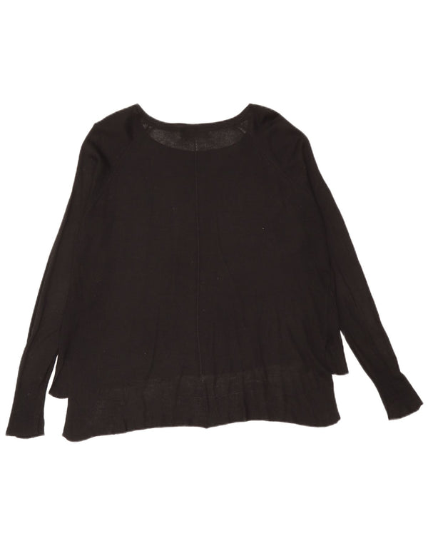 Top supradimensionat pentru femei Zara cu mânecă lungă UK 10 mic, negru, viscoză