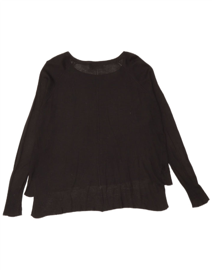 Top supradimensionat pentru femei Zara cu mânecă lungă UK 10 mic, negru, viscoză