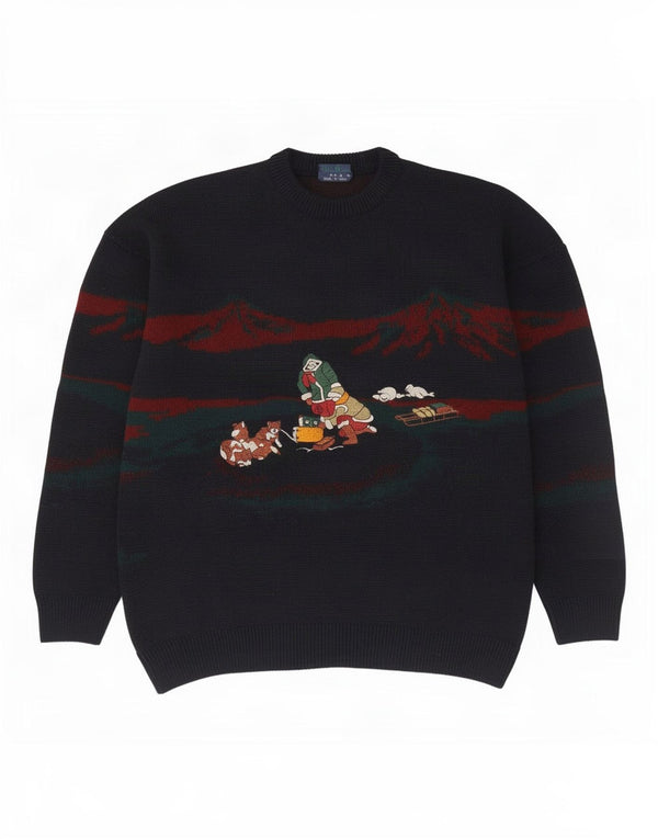 Pulover Vintage pentru bărbați cu decolteu triplu, 2XL, bleumarin, cu dungi Noutate