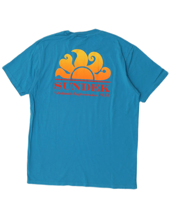 Tricou grafic Sundek pentru bărbați Top mare, albastru, bumbac